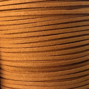 Golden Brown Faux Suede Leather Cord per metre