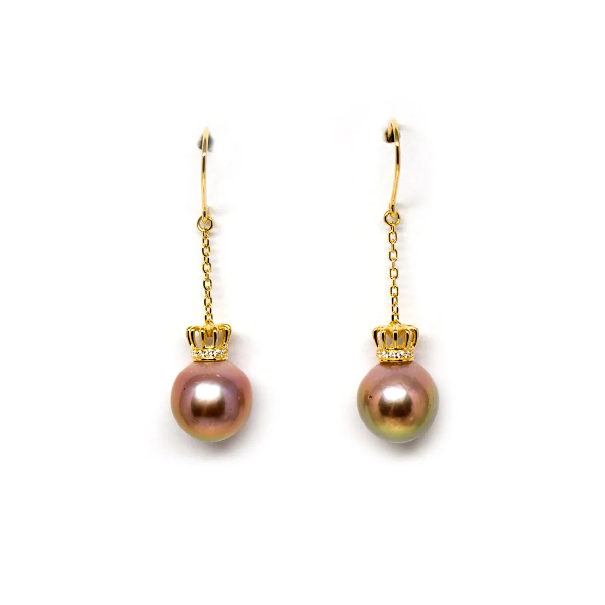 Golden Crown Edison Pearl Earrings