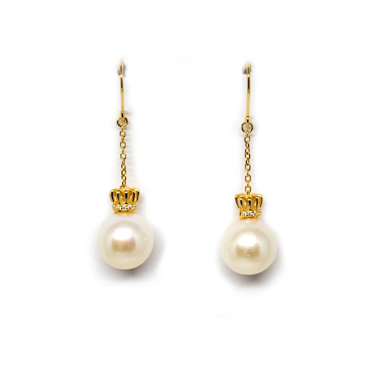 Golden Crown Edison Pearl Earrings