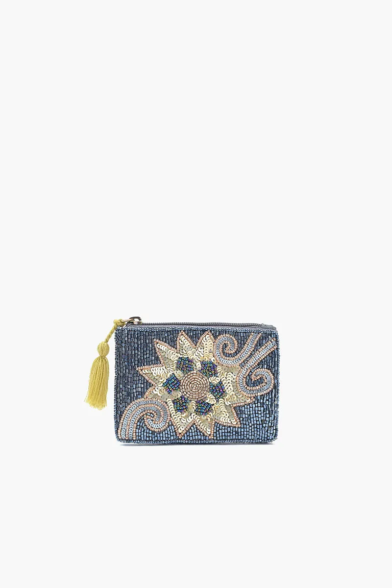 Golden Glow Embroidered Pouch