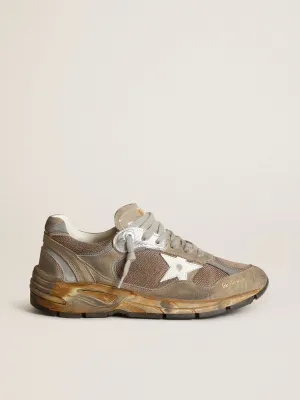 Golden Goose - Sneakers Running Dad-Star - Taupe/Argent/Blanc