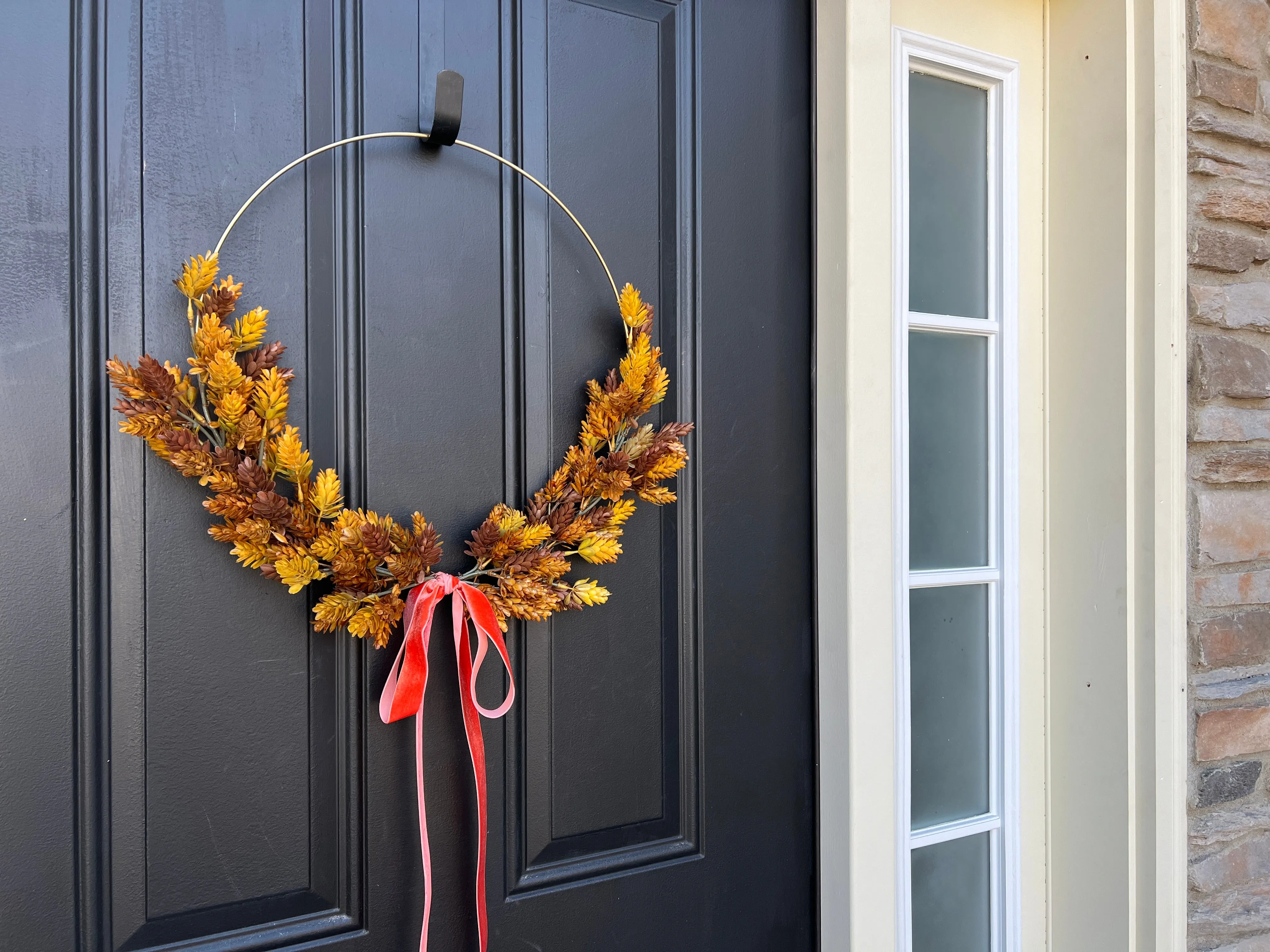 Golden Harvest Hoop Wreath