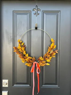 Golden Harvest Hoop Wreath