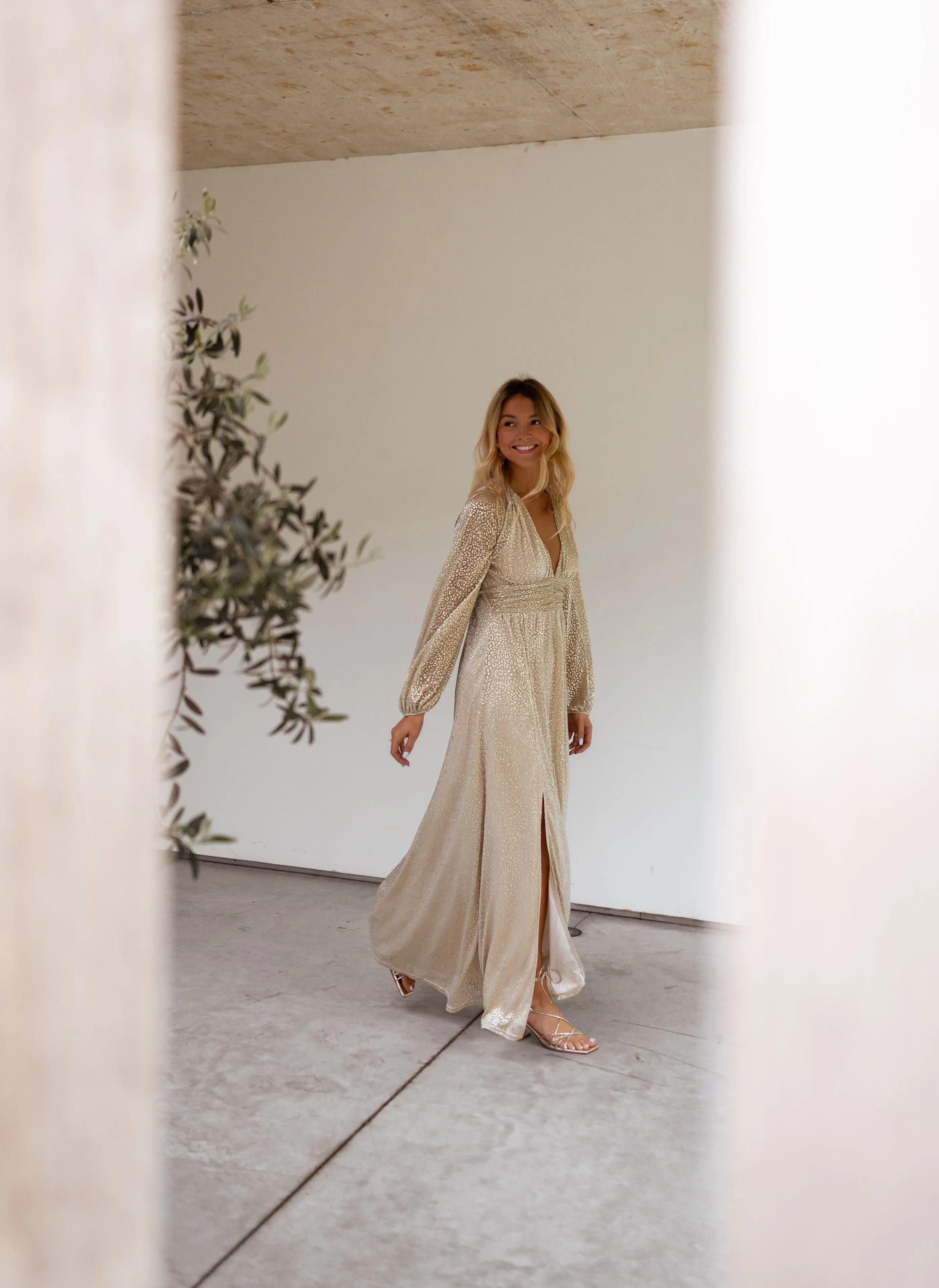 Golden Imane Maxi Dress