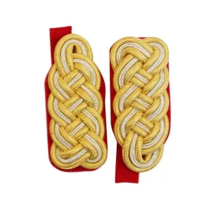 Golden Red Silk Shoulder Board Pair