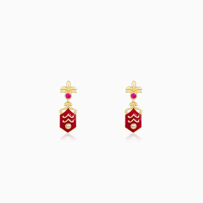 Golden Royal Dangling Earrings