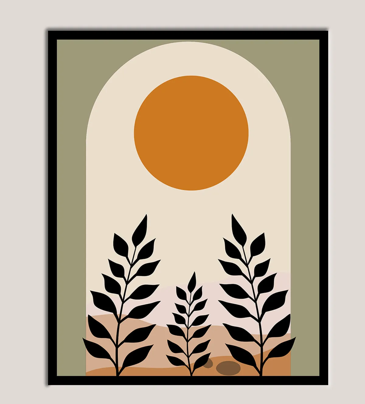 Golden Solstice: Minimalist Boho Nature Art