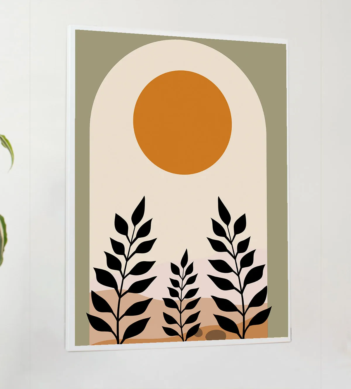 Golden Solstice: Minimalist Boho Nature Art