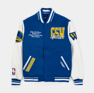 Golden State Warriors Varsity Mens Jacket (Blue/White)