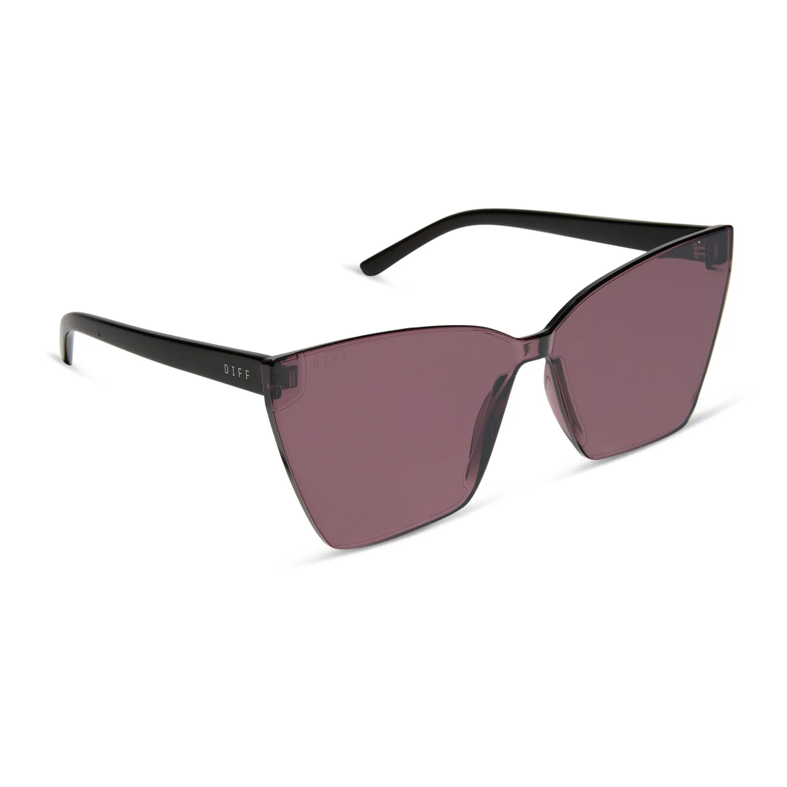 GOLDIE - BLACK   AUBERGINE W SILVER FLASH SUNGLASSES