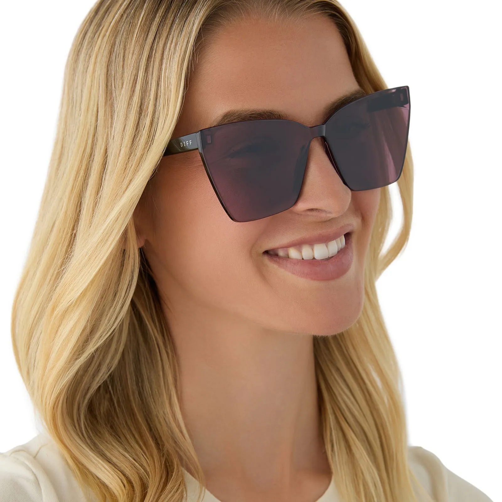 GOLDIE - BLACK   AUBERGINE W SILVER FLASH SUNGLASSES