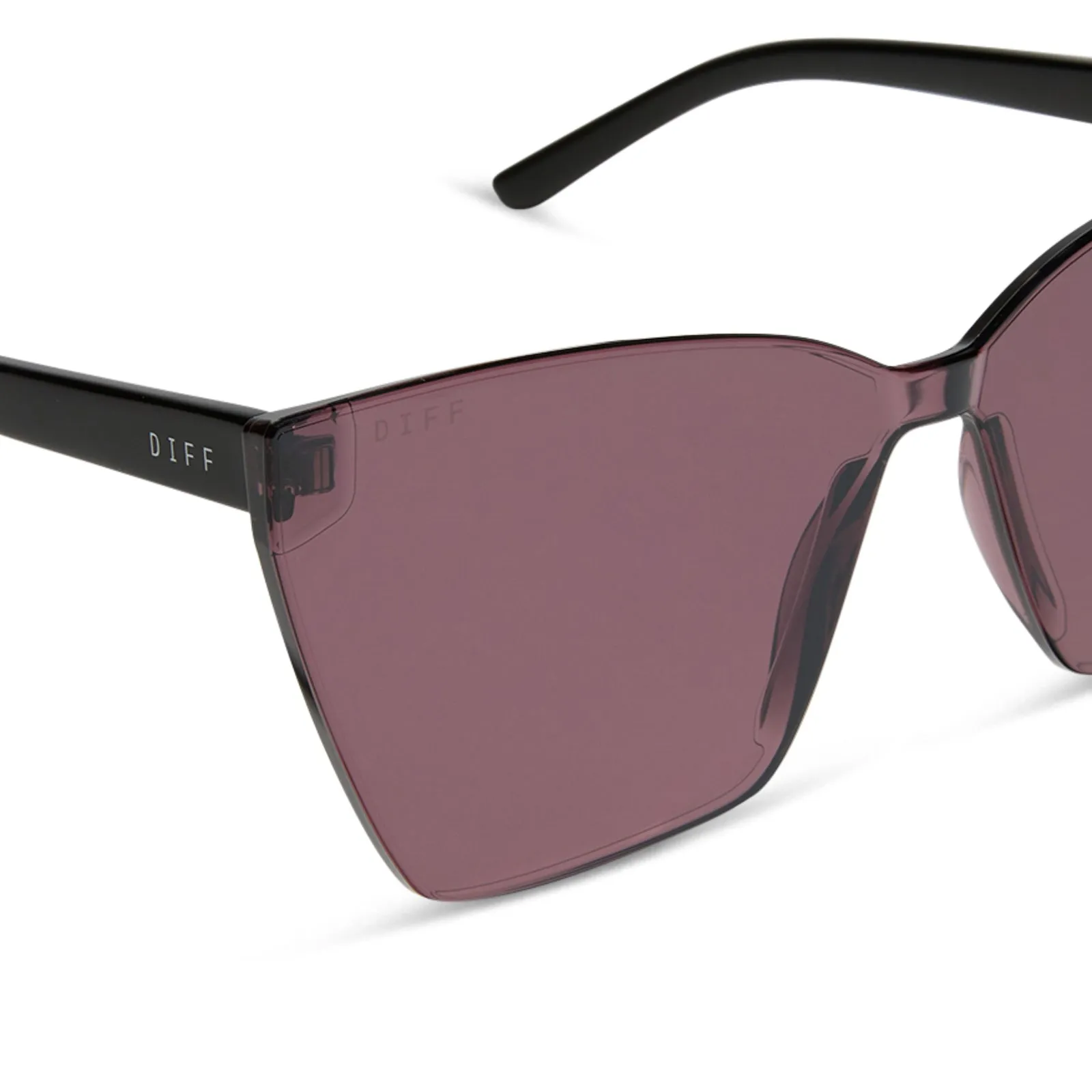 GOLDIE - BLACK   AUBERGINE W SILVER FLASH SUNGLASSES