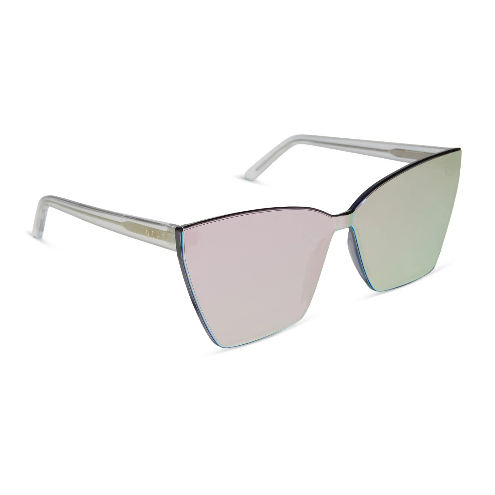 GOLDIE - OPALESCENT PINK   CHERRY BLOSSOM MIRROR SUNGLASSES