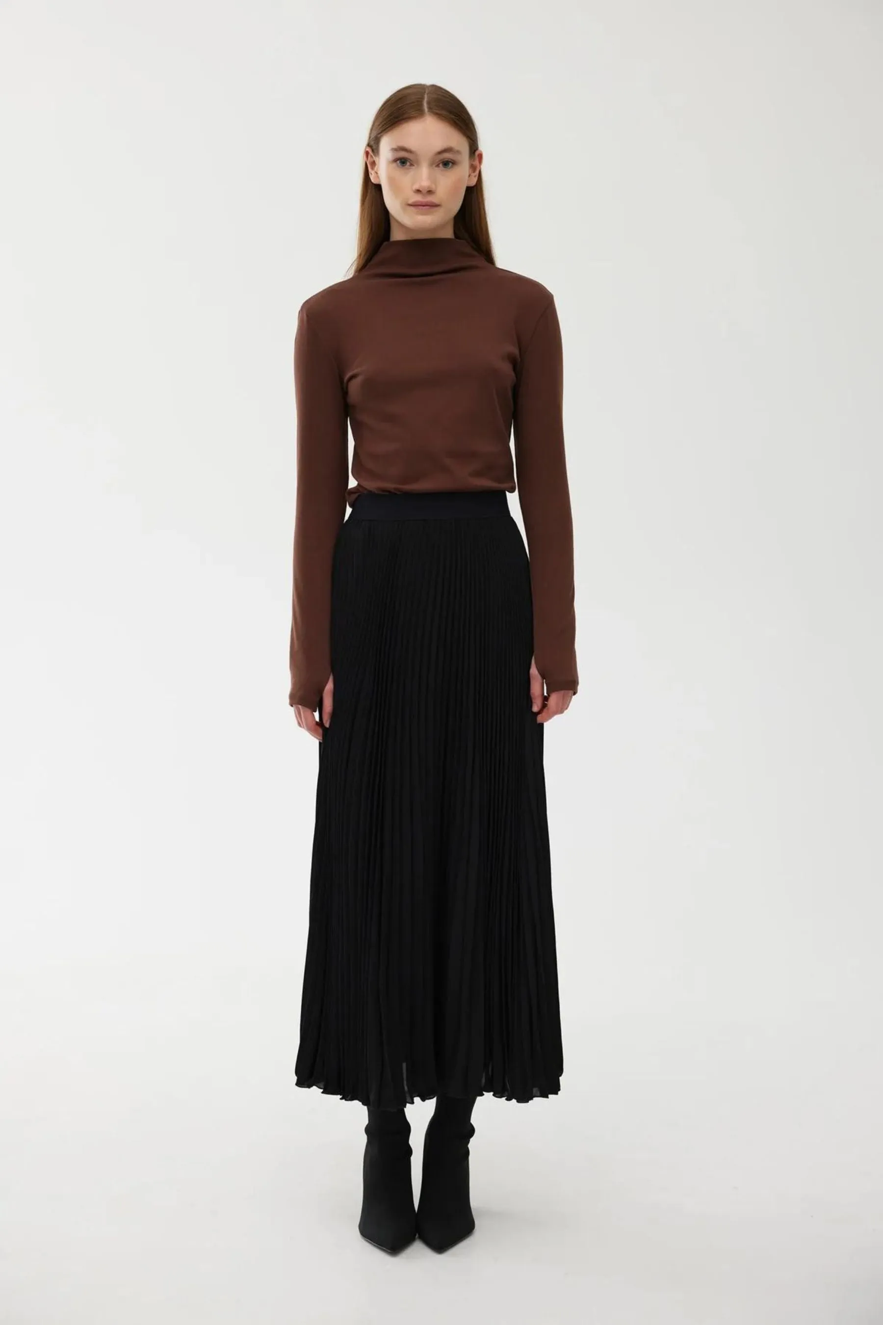 Goldie Pleat Skirt | Black