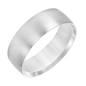 Goldman 7MM Flat Satin Finish Wedding Band in Platinum