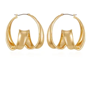 Goldtone Spiral Hoop Earrings