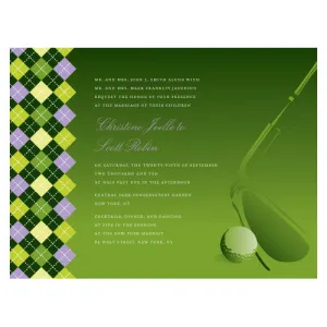 Golf Invitation Classical Green Gradient