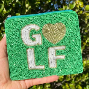 Golf Love Beaded Coin Purse