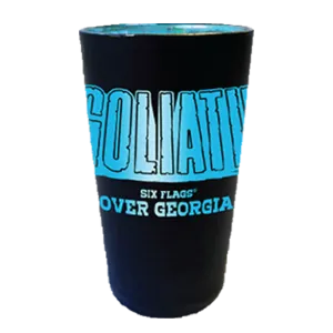 GOLIATH MATTE BLACK PINT GLASS (SIX FLAGS OVER GEORGIA)