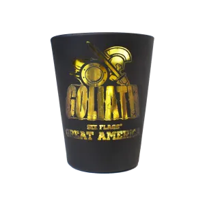 GOLIATH MATTE BLACK SHOT GLASS (SIX FLAGS GREAT AMERICA)