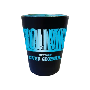 GOLIATH MATTE BLACK SHOT GLASS (SIX FLAGS OVER GEORGIA)