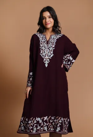 Gondola Aari Embroidered Kashmiri Phiran-Free Size