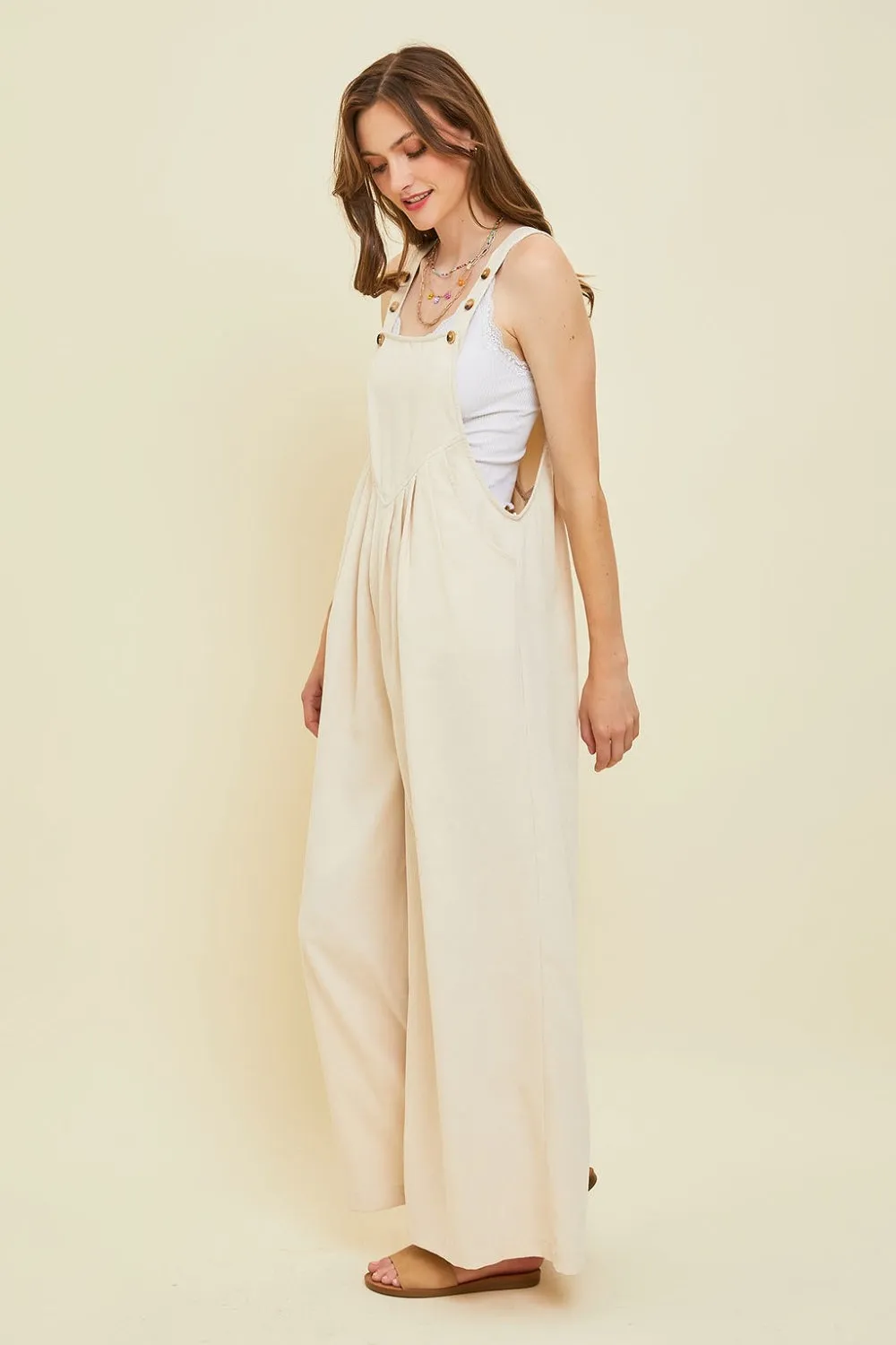 Gooby Corduroy Sleeveless Wide-Leg Overall