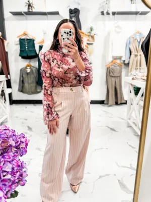 Good Graces Wide Leg Trousers (Soft Pink)