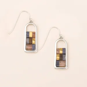 Good Karma Miyuki Frame Earring - Gunmetal / Silver