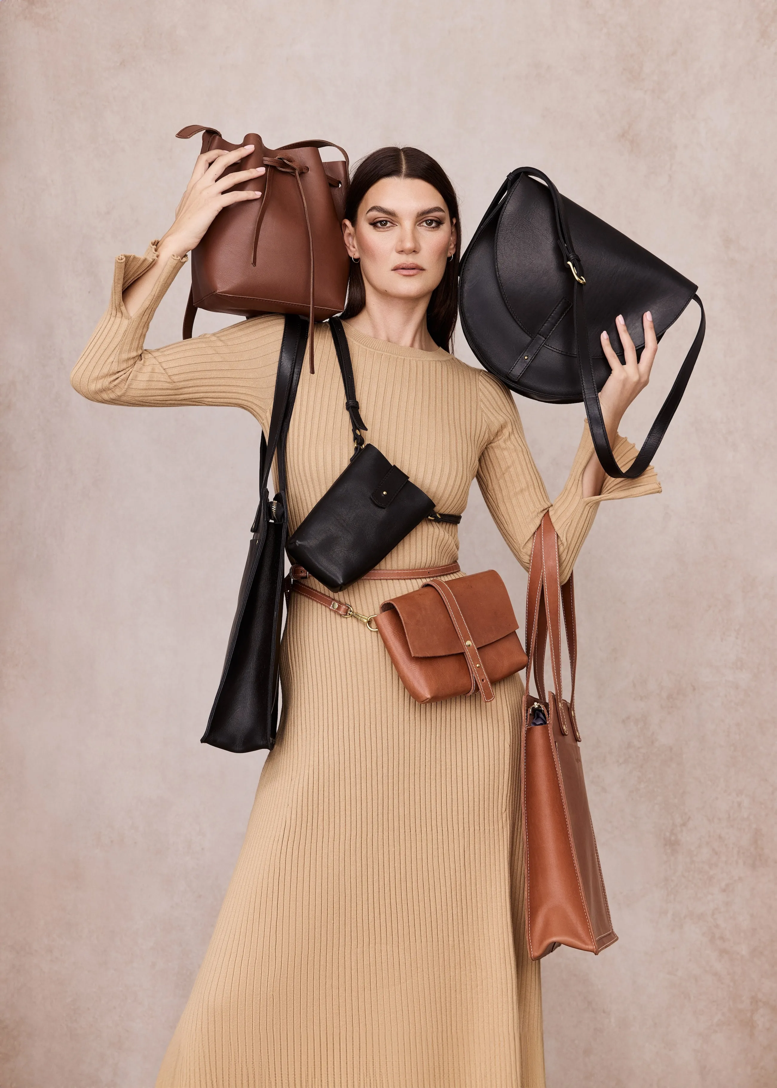 GOOD THING 3 WAYS Sling by Byrd Studio - Chestnut Brown Leather