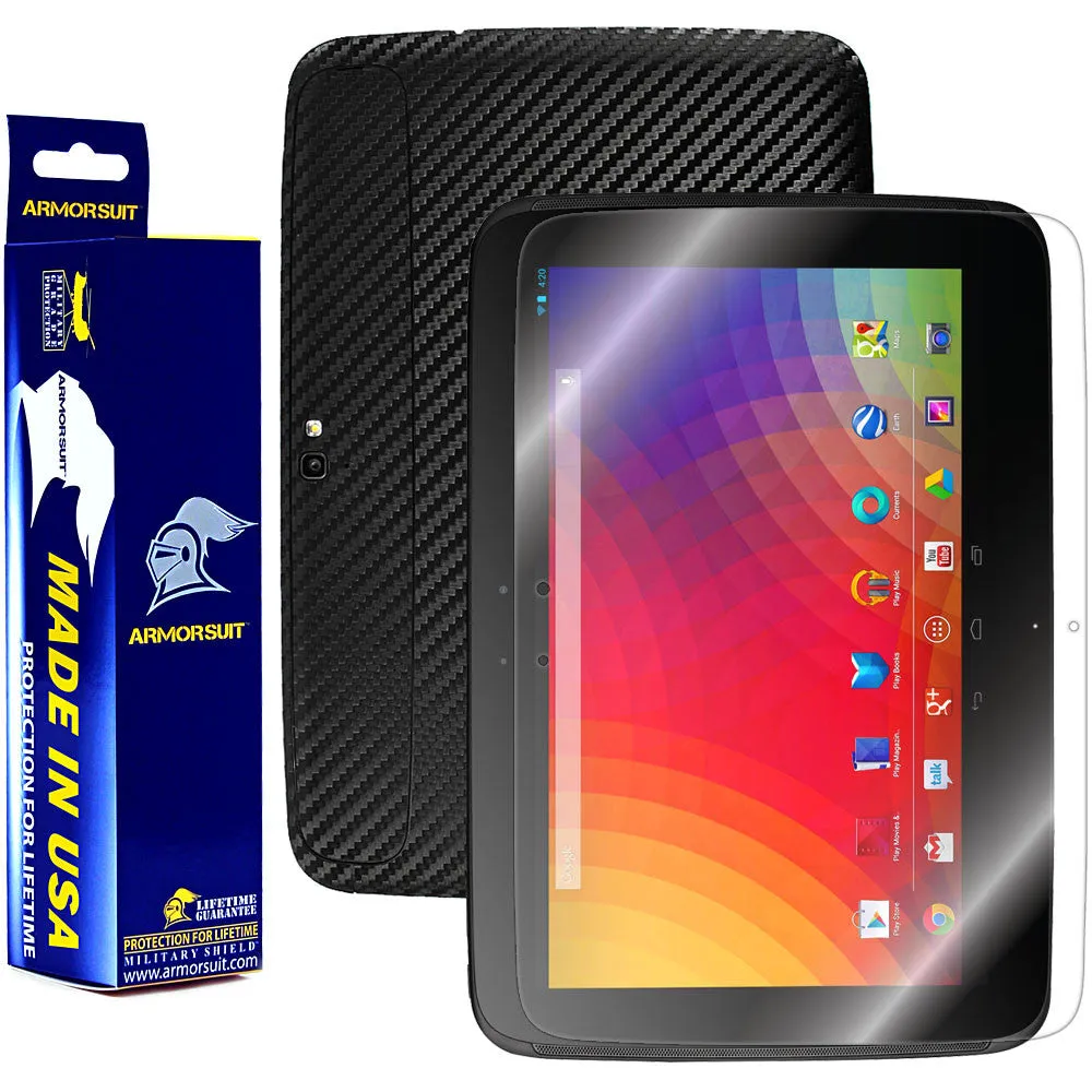 Google Nexus 10 Screen Protector   Black Carbon Fiber Film Protector