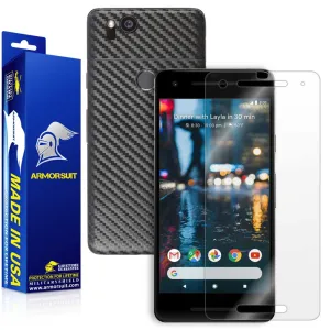 Google Pixel 2 Screen Protector   Black Carbon Fiber Skin