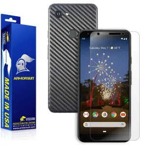 Google Pixel 3a Screen Protector   Black Carbon Fiber