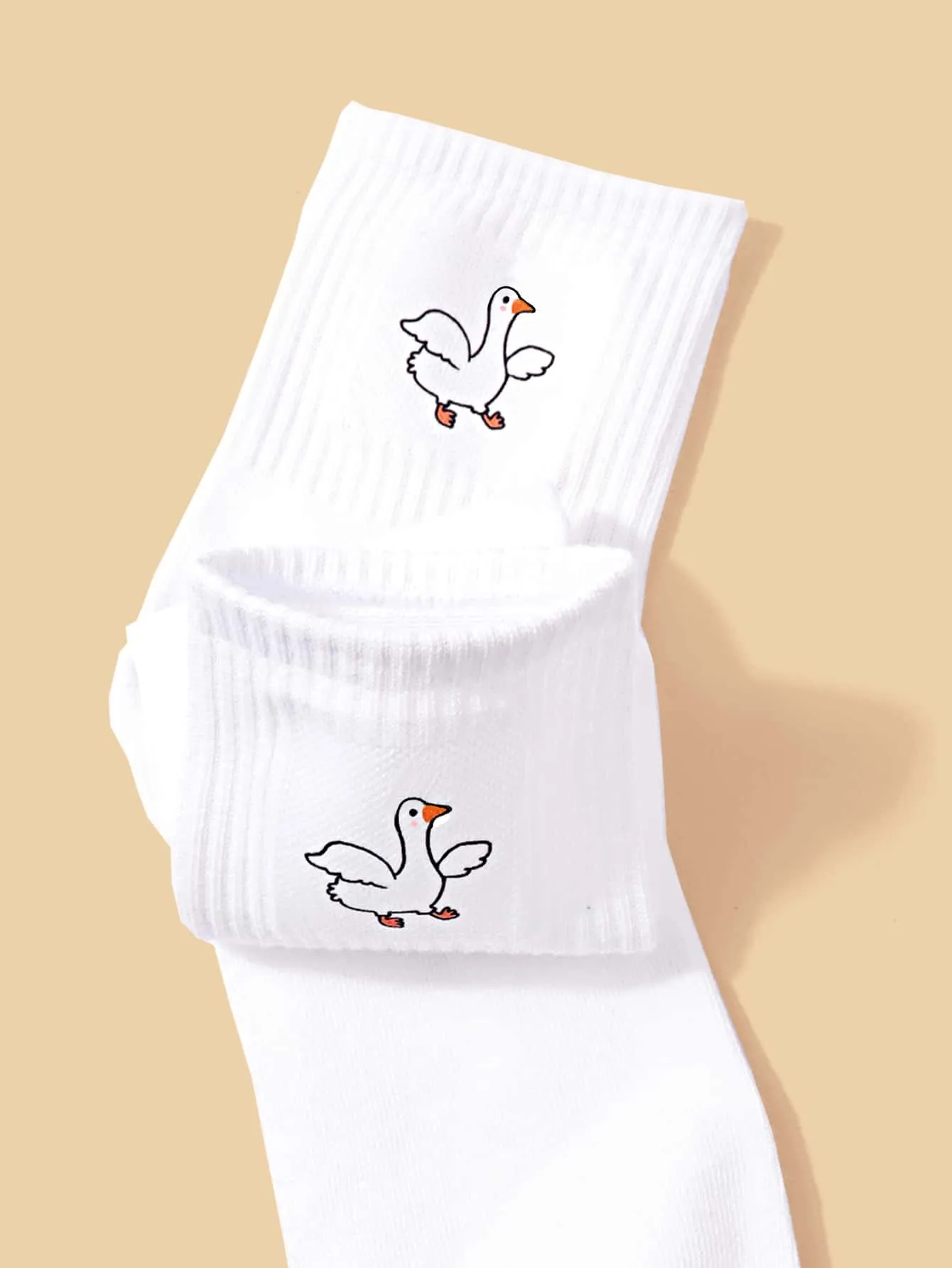 Goose Pattern Crew Socks Funny Socks for Women Novelty Socks Funky Socks Gift