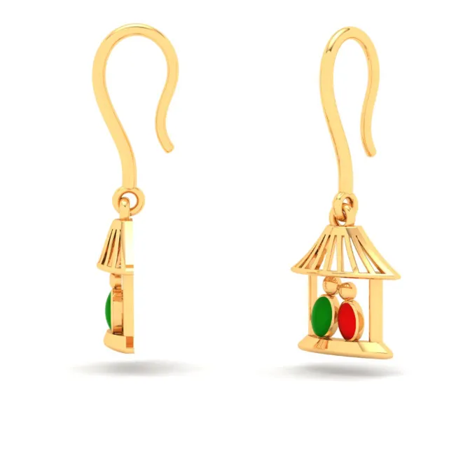 Gorgeous 22k Gold Birds Motif Dangler Earrings From Goldlites Collection