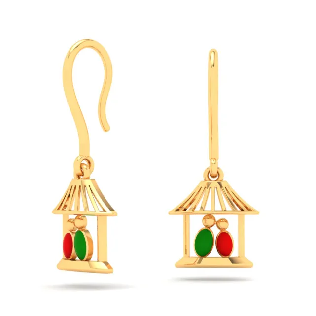 Gorgeous 22k Gold Birds Motif Dangler Earrings From Goldlites Collection