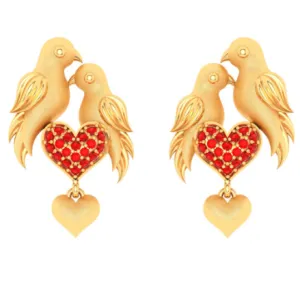 Gorgeous 22k Gold Lovebirds And Hearts Design Earrings For Women From Pc Chandra