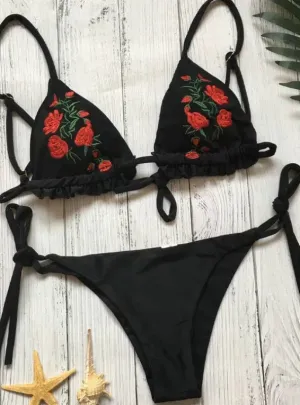 Gorgeous Cami Floral Applique Bathing Suit