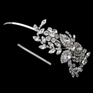 Gorgeous Crystal Floral Silver Plated Bridal Headband