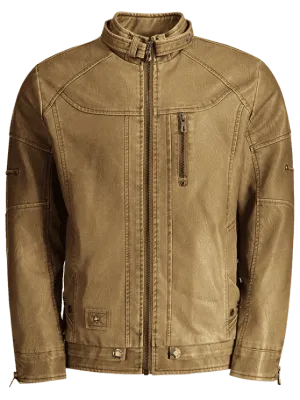 Gorgeous Faux Leather Mens Biker Jacket