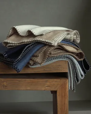 Gotham Whipstitch Dual-Colored Cashmere Throw