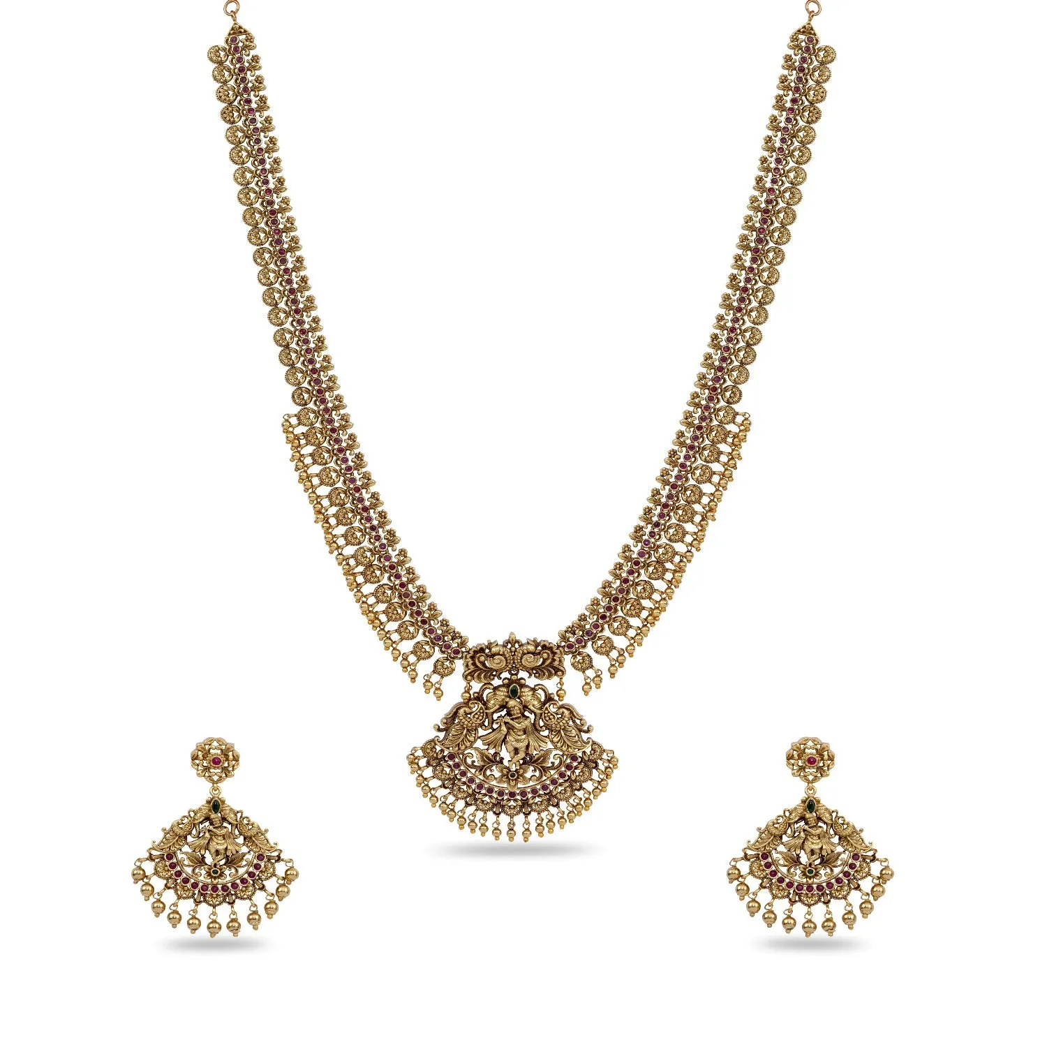 Govind Antique Temple Long Necklace Set