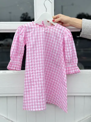 Grace and May Mini Dress Pink Gingham