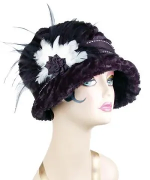 Grace Cloche Style Hat - Desert Sand Faux Fur in Midnight