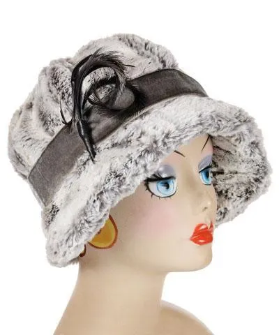 Grace Cloche Style Hat - Luxury Faux Fur in Khaki