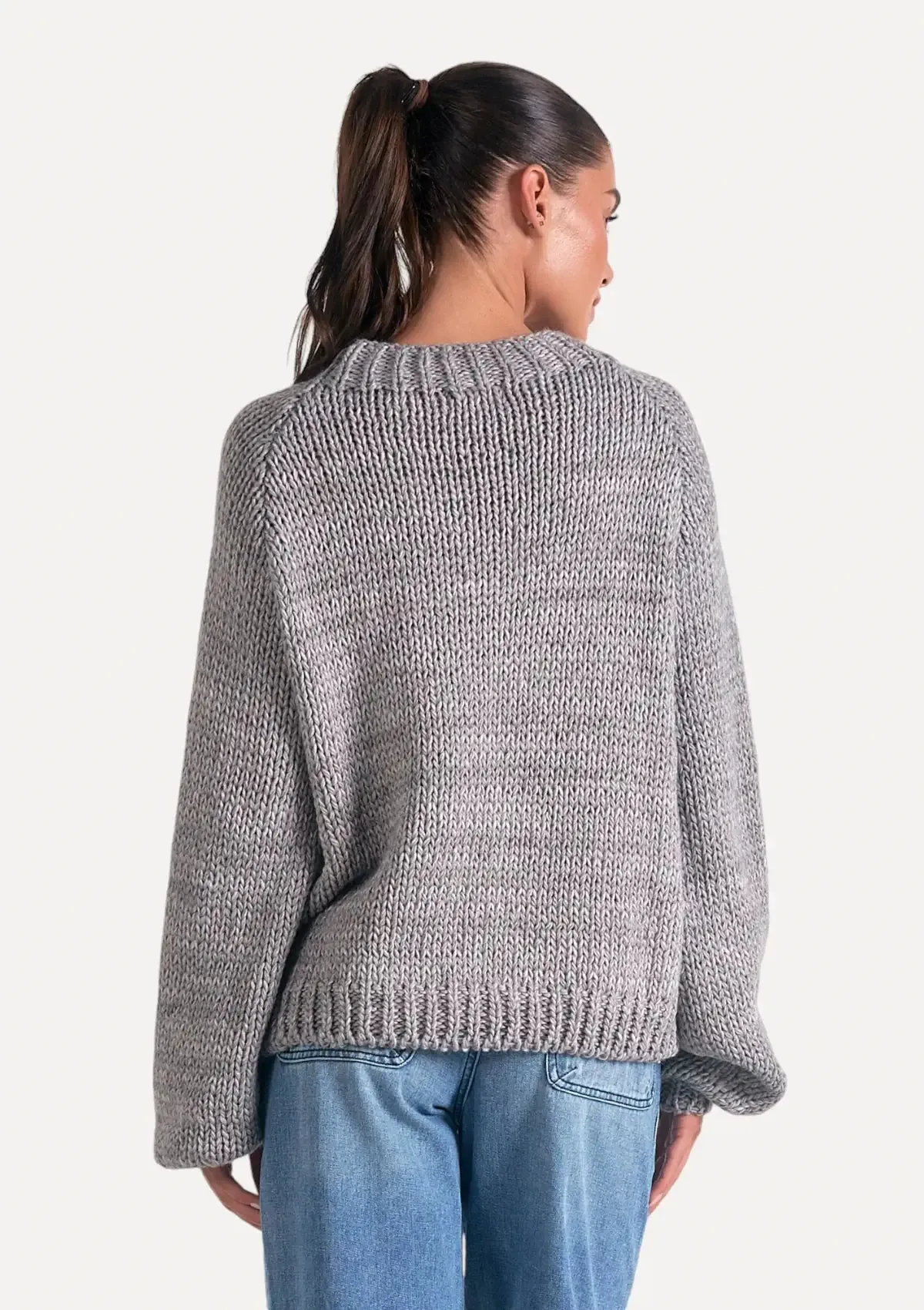 Grace Crewneck Ski Sweater - Charcoal