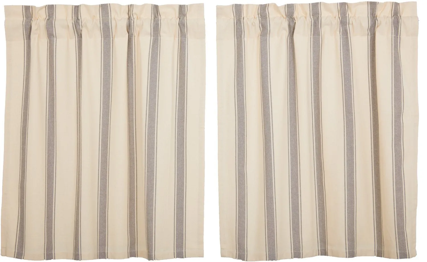 Grace Grain Sack Stripe Lined Tier Curtains 36" Default