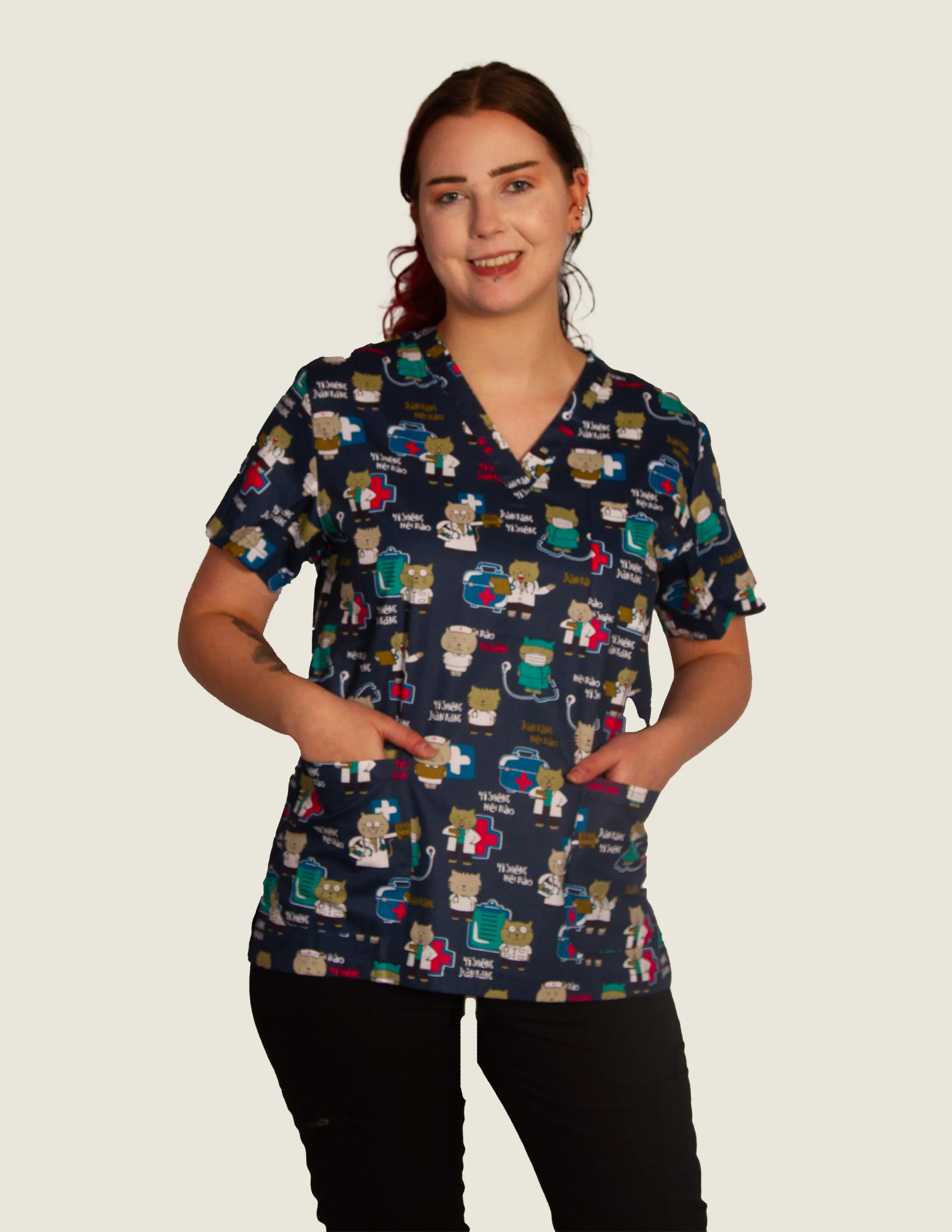 Grace Scrub Printed Top