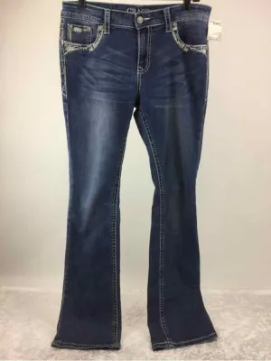 Grace Women Size 30 Denim Blue Denim Bejeweled Jeans