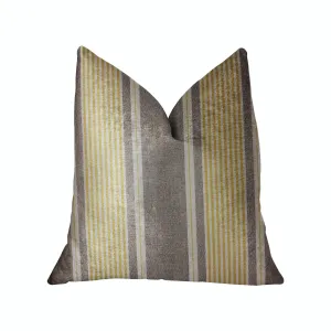 Graceful Bridge Yellow and Gray Luxury Throw Pillow